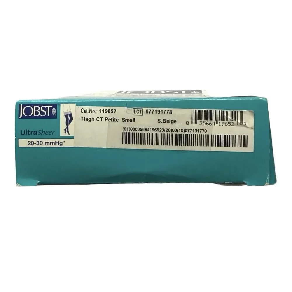 Jobst Ultrasheer Lace Band Thigh High Closed Toe 20-30mmHg Silky Beige Small